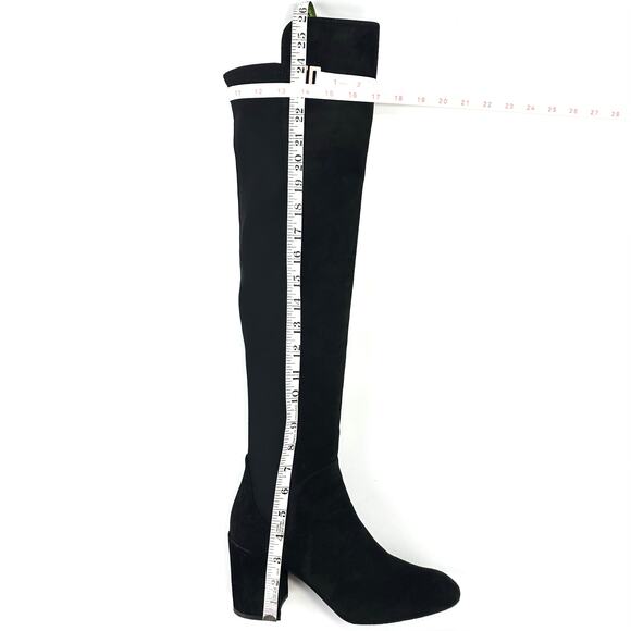Stuart Weitzman City 5050 Black Thigh High/OTK Boot Size 10M Suede Block Heel - Picture 9 of 14